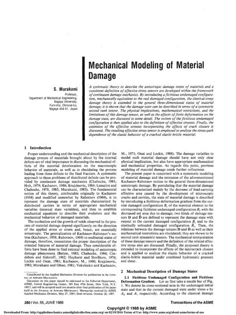 mechanical modeling of material damage
